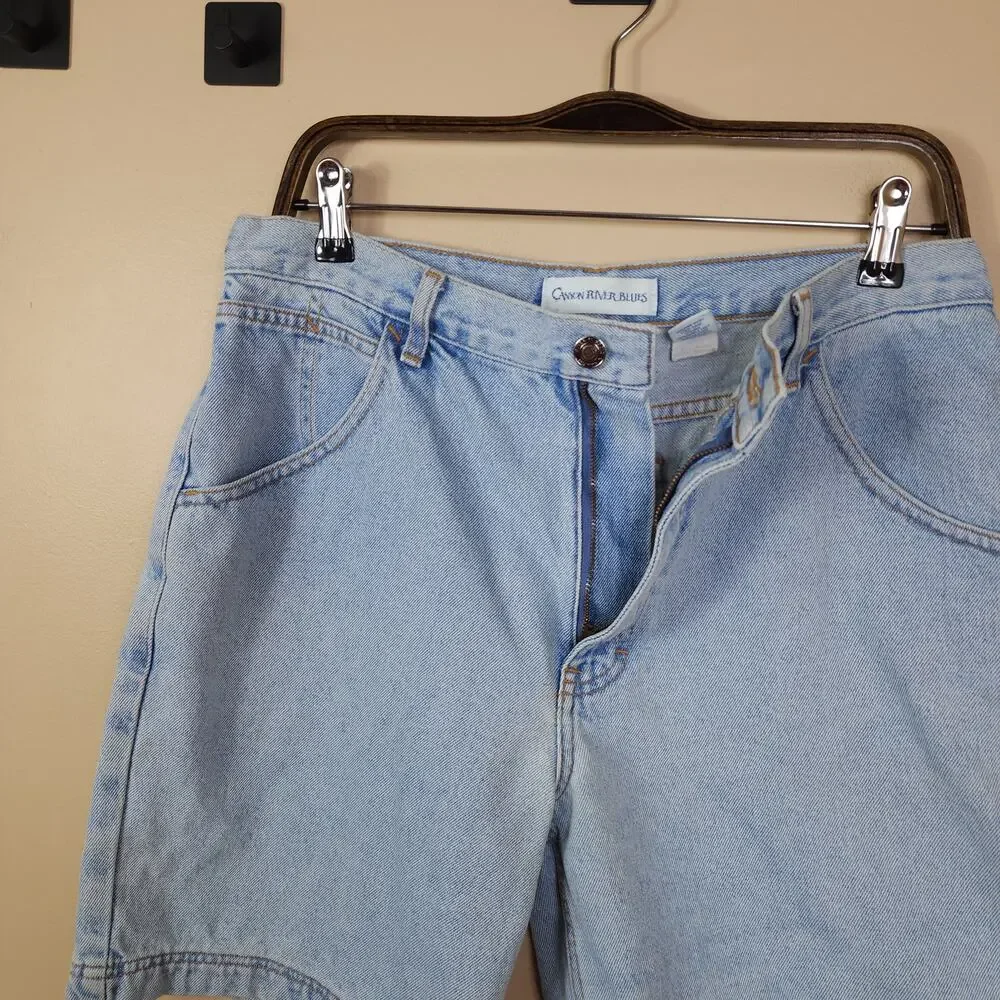 Vintage Canyon River Ladies Baggy Light Wash Jean Shorts Size 11
